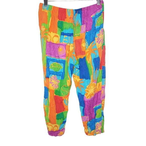 Jam's World XS Colorblock Colorful Sole Cropped Drawstring Women's Pants - Picture 2 of 7